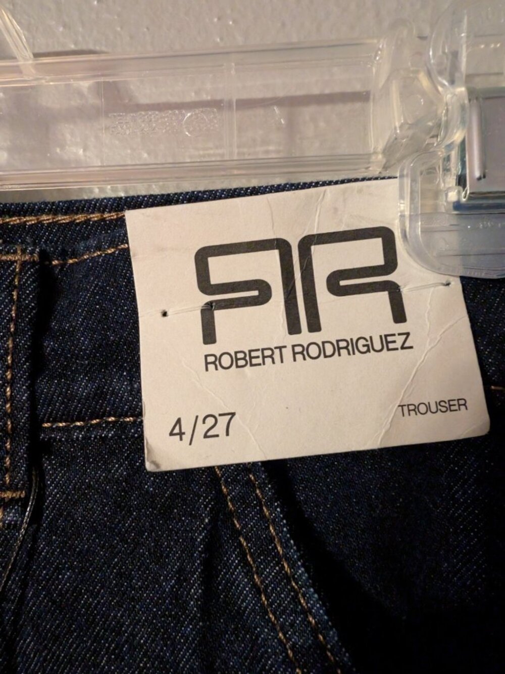 Robert Rodriguez NWT Dark Rinse Trouser Jeans Wide Leg Denim Size 4 27 Blue - Picture 4 of 7